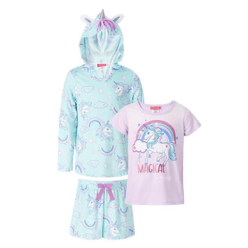 Girls 3 Piece Unicorn Jammies